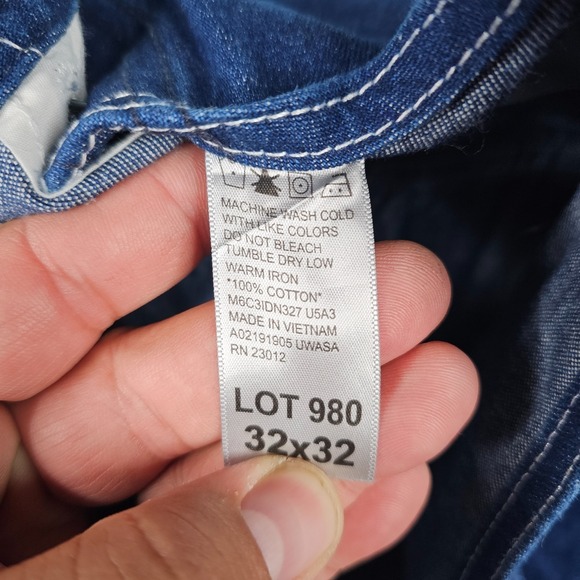 Round House Bib Overalls Mens 32 X 32 Denim Pockets Carpenter Workwear Utility - Picture 2 of 13